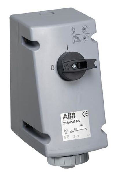 ABB 216MVS1WH Switched interlocked socket-outlet, vertical, Heavy Duty, 1h, 16A, IP67, 2P+E Product Image