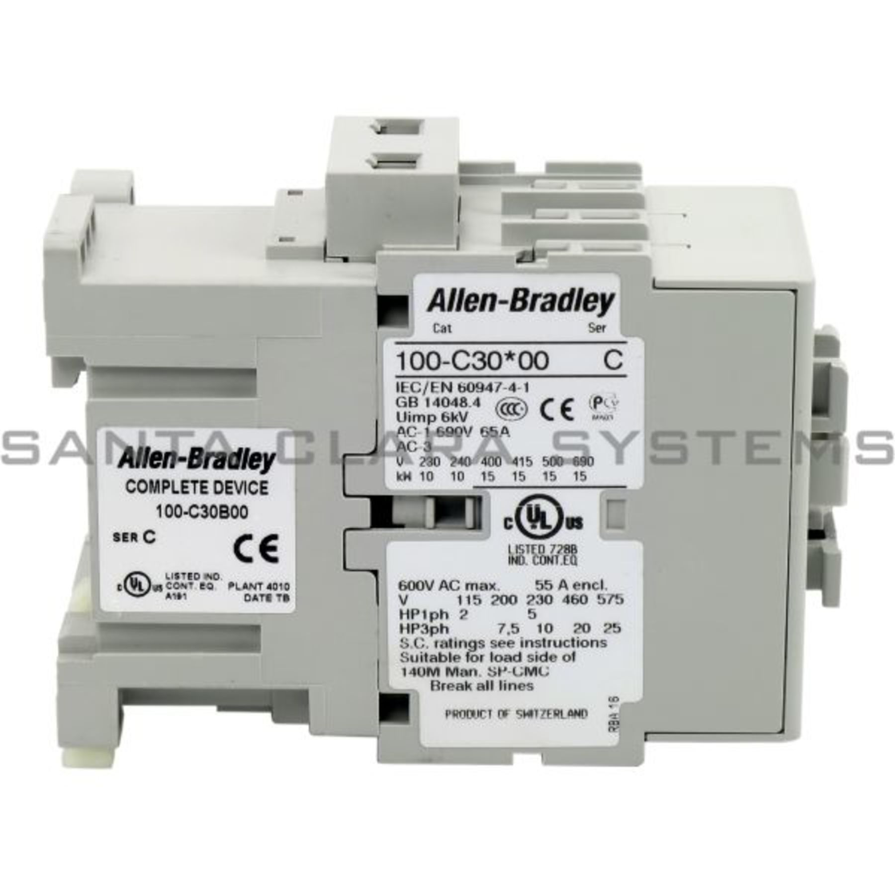 Allen Bradley Contactor 100-C30*00 Series C 690V 65 Amp 100-S