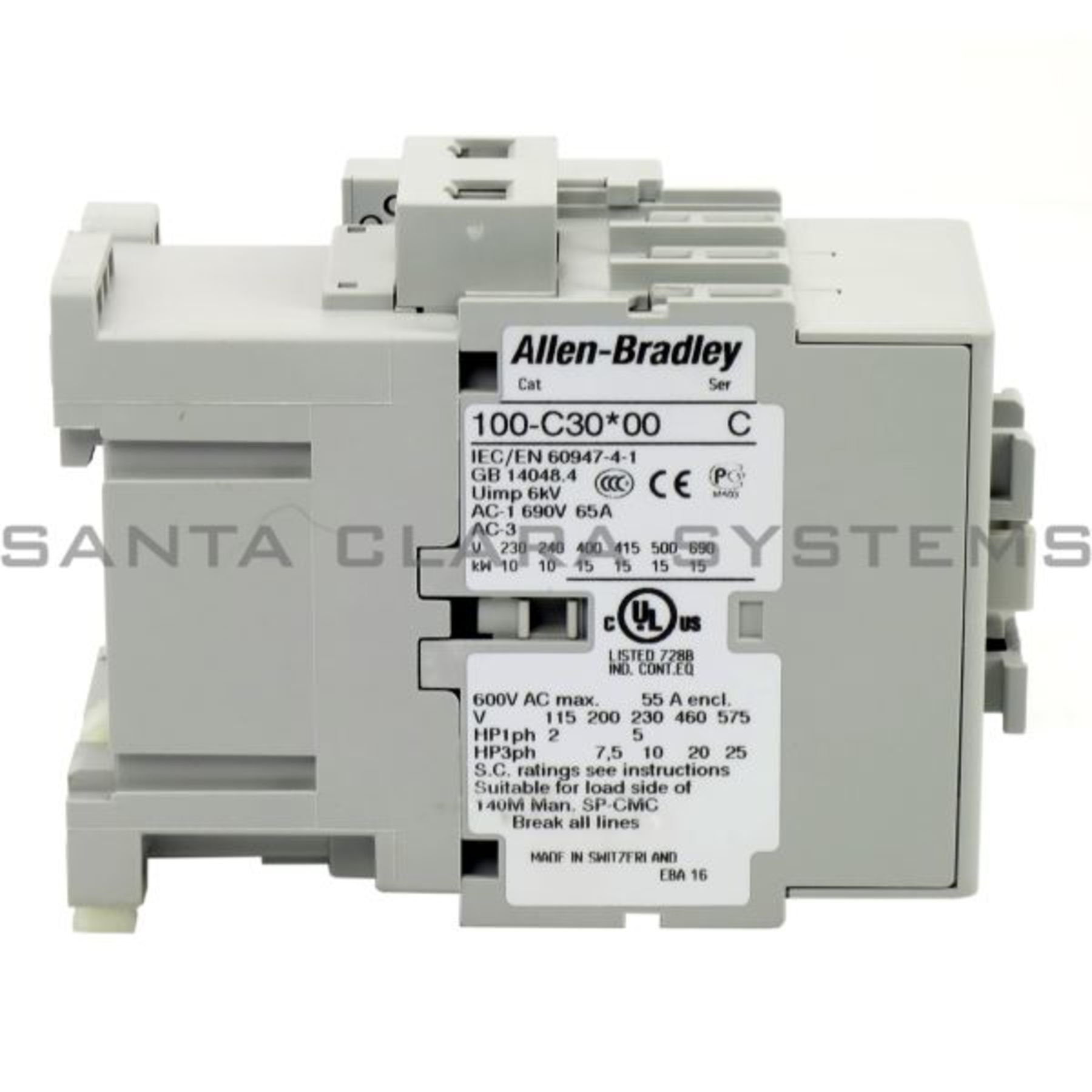 Allen-Bradley 100-C30D10 Contactor Series C with 100-S Auxiliary Contact  Block