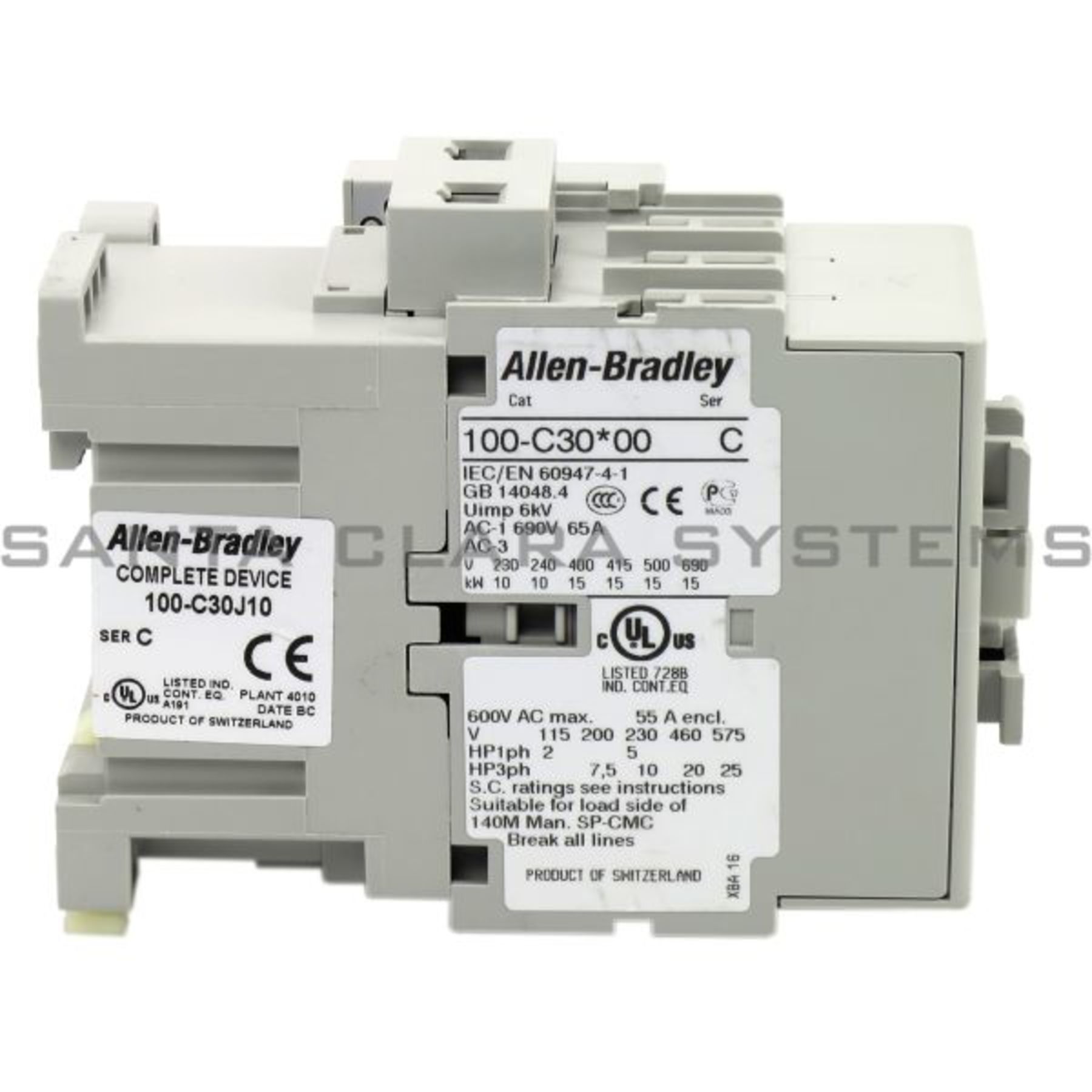 100-C30DJ10 Allen Bradley Contactor - Santa Clara Systems