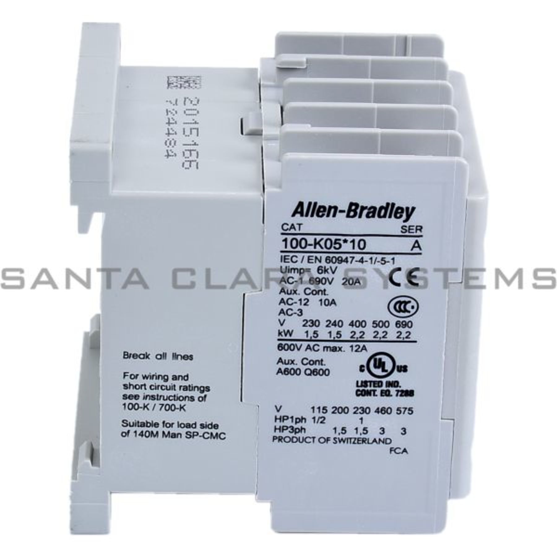 100-C30DJ10 Allen Bradley Contactor - Santa Clara Systems