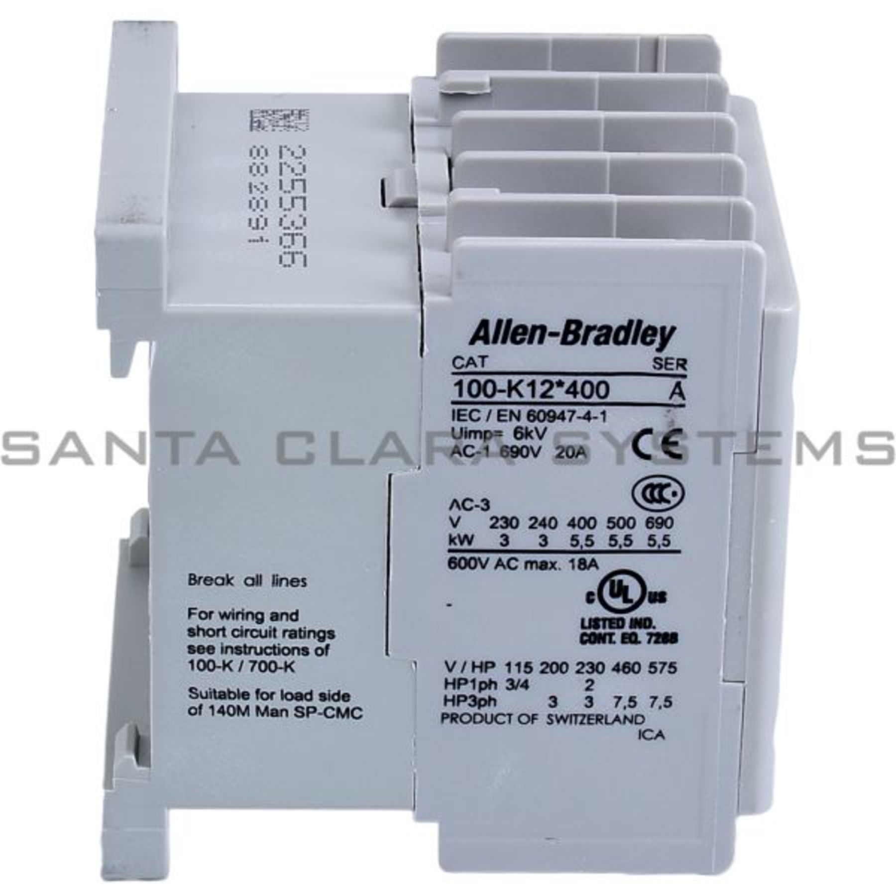 100-K12ZJ400 Allen Bradley In stock and ready to ship - Santa Clara Systems