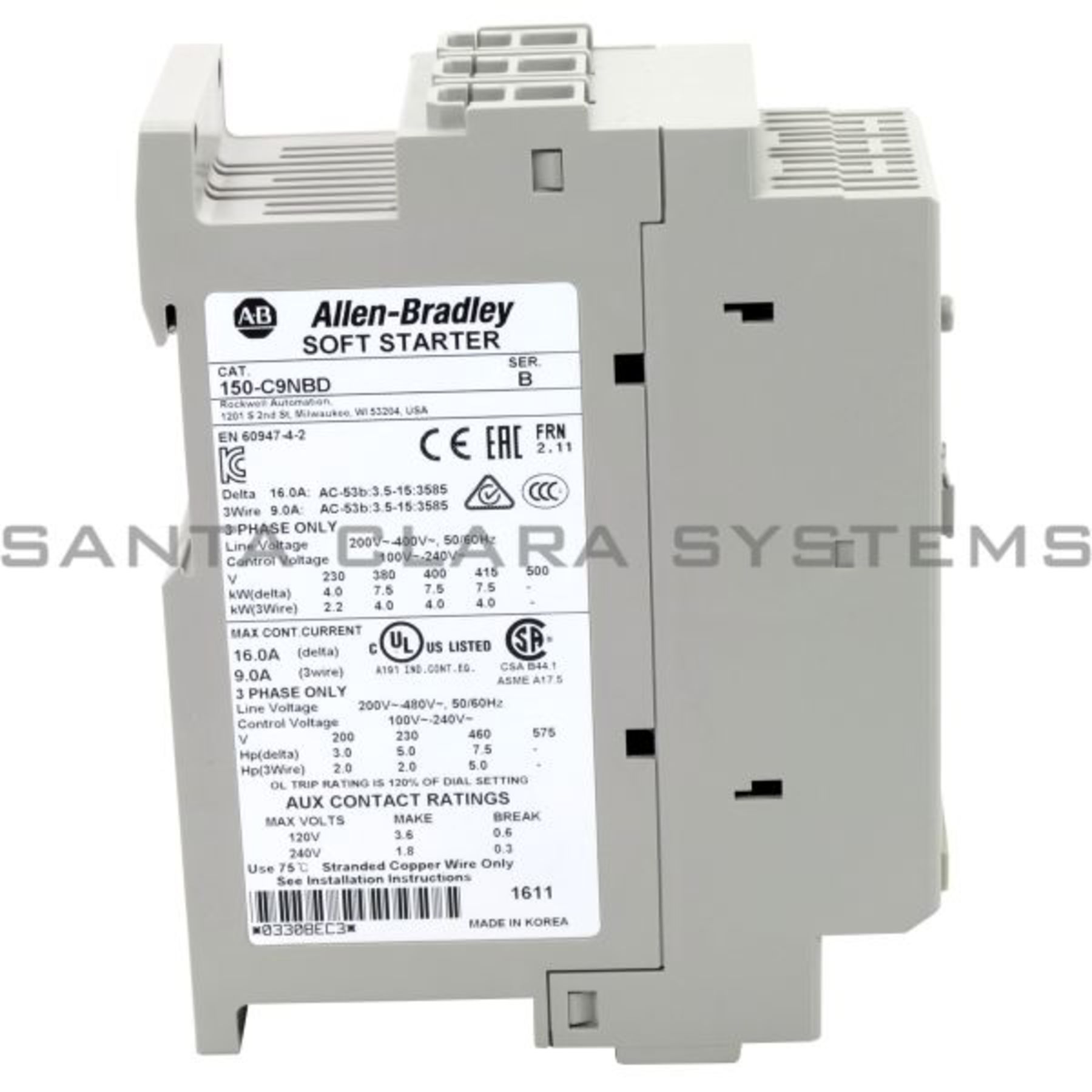 Allen Bradley Smart Motor Controller 150-C9NBD 有现货。今天发货- Santa Clara Systems