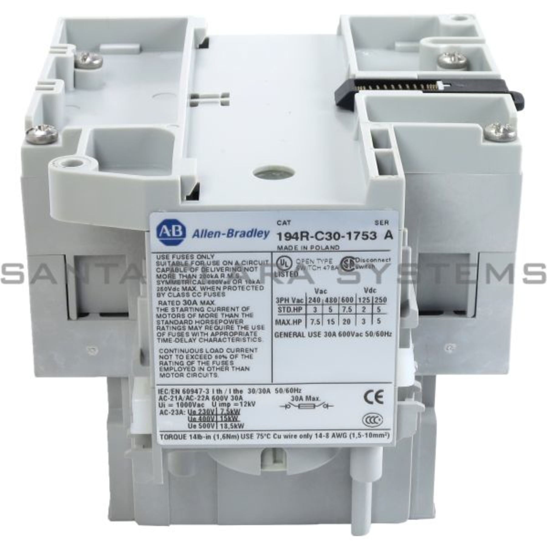 194R-C30-1753-PYS1 Allen Bradley In stock and ready to ship 194R-C30-1753-PYS1 Allen Bradley In stock and ready to ship