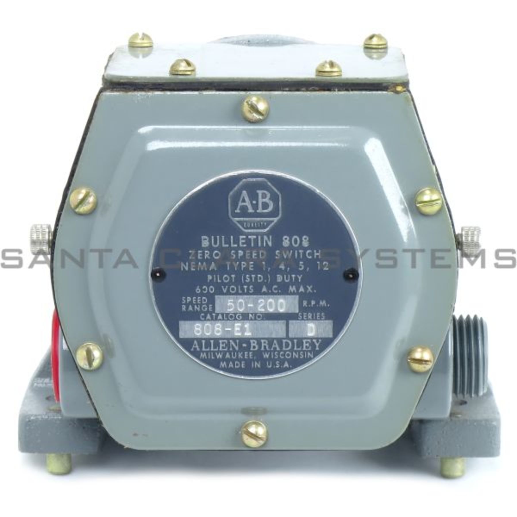 808 E1 Zero Speed Switch 50 0 Allen Bradley In Stock Santa Clara Systems