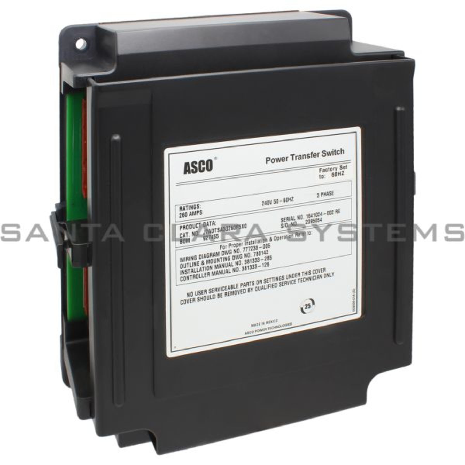601800-002 Asco Control Box for Automatic Transfer Switch 7000 