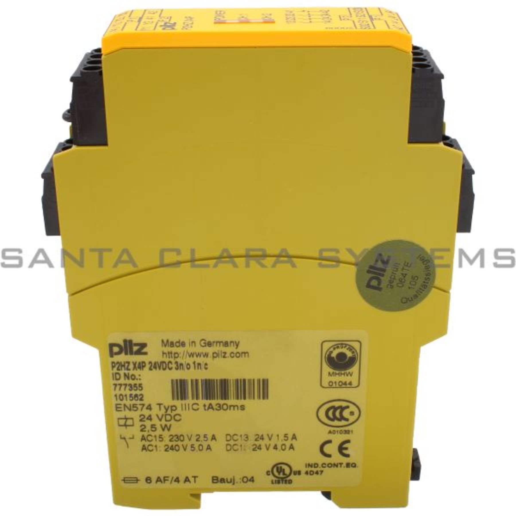 P2hzx4p24vdc3n O1n C Safety Relay Standalone Inputs 1 N O 1 N C Per Pushbutton Outputs 3 N O 1 N C Ub 24 V Dc Width 22 5 Mm Plug In Pilz In Stock Santa Clara Systems