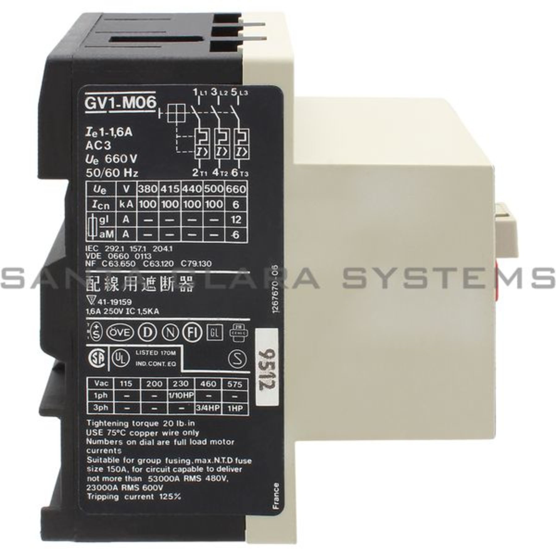 DISJONCTEUR MOTEUR TELEMECANIQUE Gv1-M10 4-6A Gv1-Ao1 Auxiliaire EUR 36