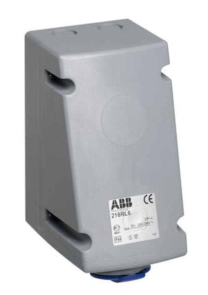 ABB 216RL6  Surface socket-outlet, 6h, 16A, IP44, 2P+E Product Image