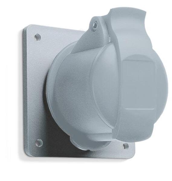 ABB 216RU4  Socket-outlet, panel mounting, 4h, 16A, IP44, unified flange, straight, 2P+E Product Image
