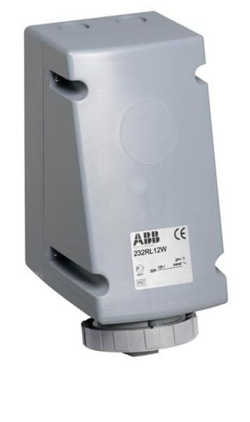 ABB 232RL12W  Surface socket-outlet for looping, 12h, 32A, IP67, 2P+E Product Image