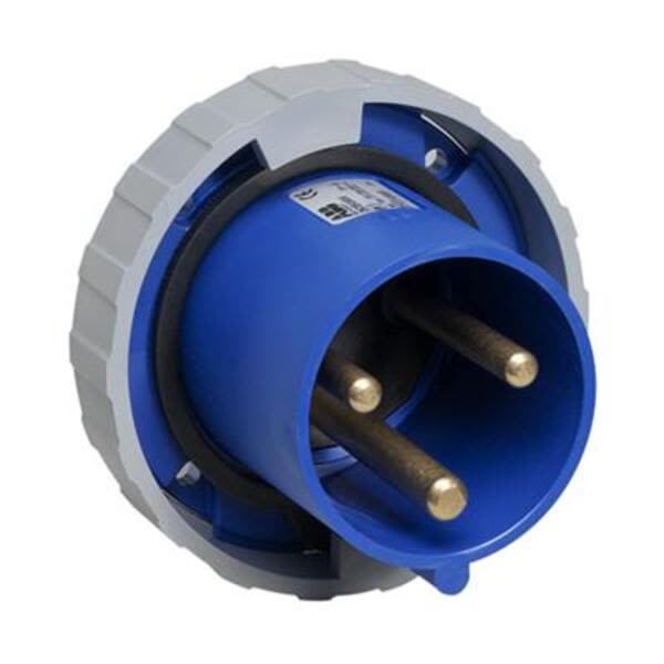 ABB 263BU6W Inlet, panel mounting, 6h, 63A, IP67, unified flange, straight, 2P+E Product Image