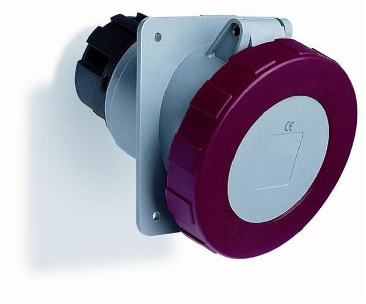 ABB 263RU6W Socket-outlet, panel mounting, 6h, 63A, IP67, unified flange, straight, 2P+E Product Image
