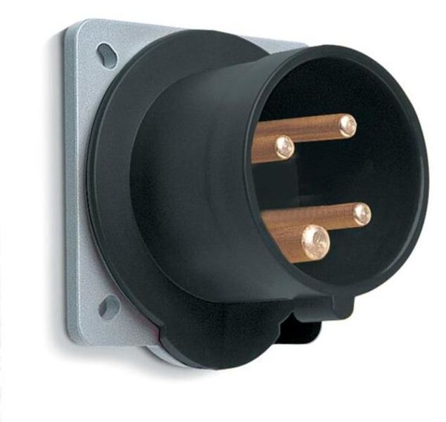 ABB 316B5  Inlet, panel mounting, 5h, 16A, IP44, minimized flange, straight, 3P+E Product Image