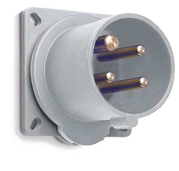 ABB 316B6  Inlet, panel mounting, 6h, 16A, IP44, minimized flange, straight, 3P+E Product Image