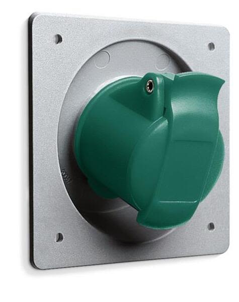 ABB 316RAU10W Socket-outlet, panel mounting, 10h, 16A, IP67, unified flange, angled, 3P+E Product Image