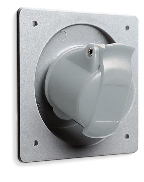 ABB 316RAU5 Socket-outlet, panel mounting, 5h, 16A, IP44, unified flange, angled, 3P+E Product Image