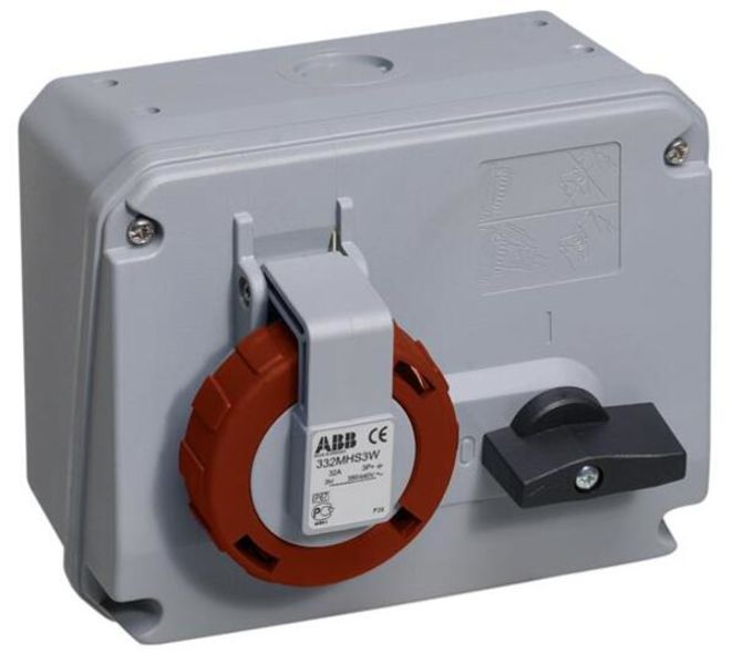 ABB 332MHS3W Switched Interlocked Socket-Outlet | 2CMA167853R1000 Product Image