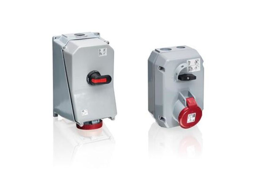 ABB 363MM1 Switched interlocked socket-outlet, 1h, 63A, IP44, 3P+E Product Image