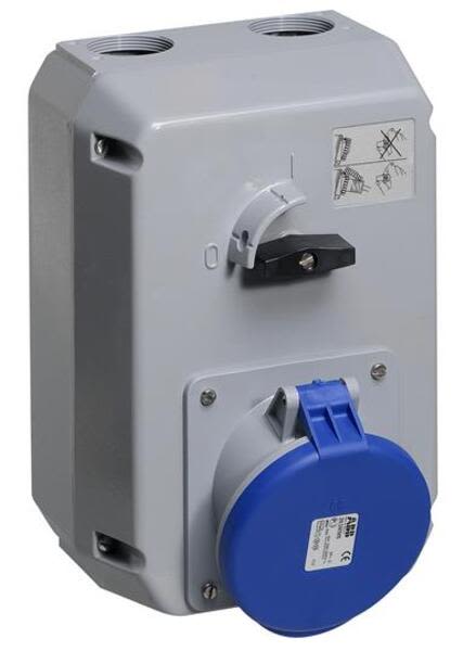 ABB 363MM9 Switched interlocked socket-outlet, 9h, 63A, IP44, 3P+E Product Image