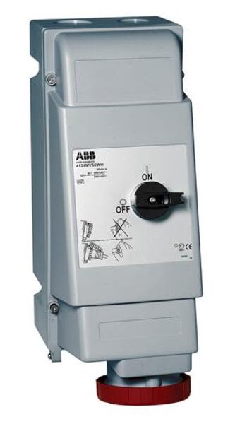 ABB 4125MVS6WH Switched interlocked socket-outlet, vertical, Heavy Duty, 6h, 125A, IP67, 3P+N+E Product Image