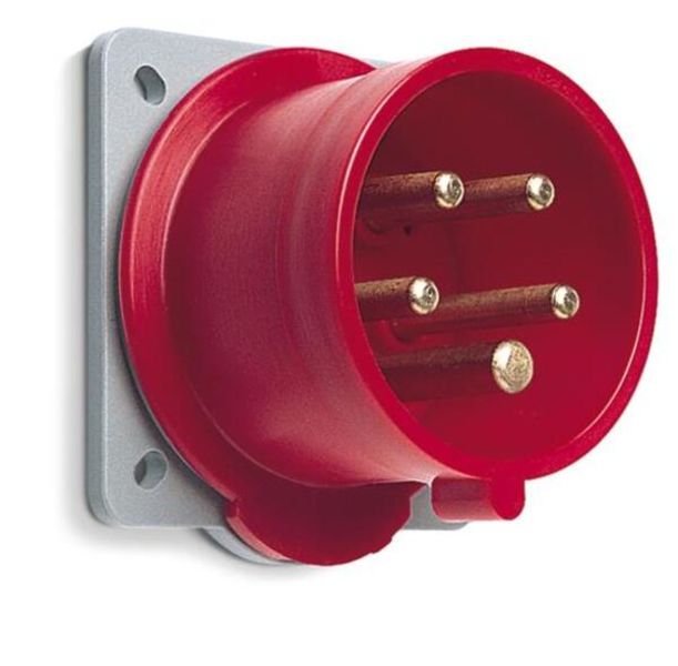 ABB 416B6 Inlet, panel mounting, 6h, 16A, IP44, minimized flange, straight, 3P+N+E Product Image