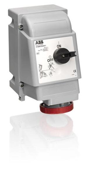 ABB 416MVS6WH Switched interlocked socket-outlet, vertical, Heavy Duty, 6h, 16A, IP67, 3P+N+E Product Image