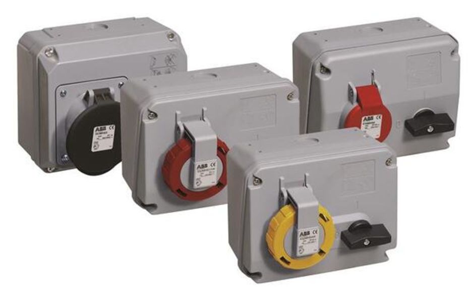ABB 432MHS6W Switched interlocked socket-outlet, 6h, 32A, IP67, 3P+N+E Product Image
