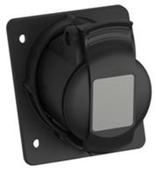 ABB 432RAM6-B Socket-outlet, panel mounting, 6h, 32A, IP44, minimized flange, angled, 3P+N+E, 60pcs Product Image