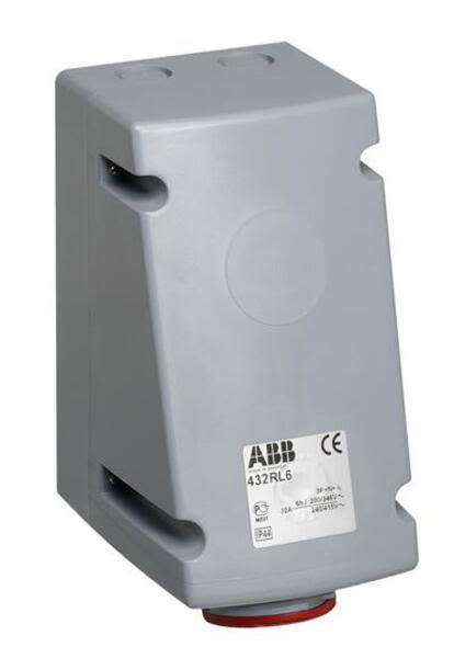 ABB 432RL6 Surface socket-outlet, 6h, 32A, IP44, 3P+N+E Product Image