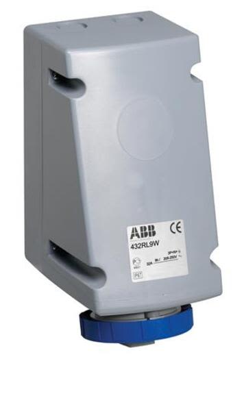 ABB 432RL9W  Surface socket-outlet for looping, 9h, 32A, IP67, 3P+N+E Product Image