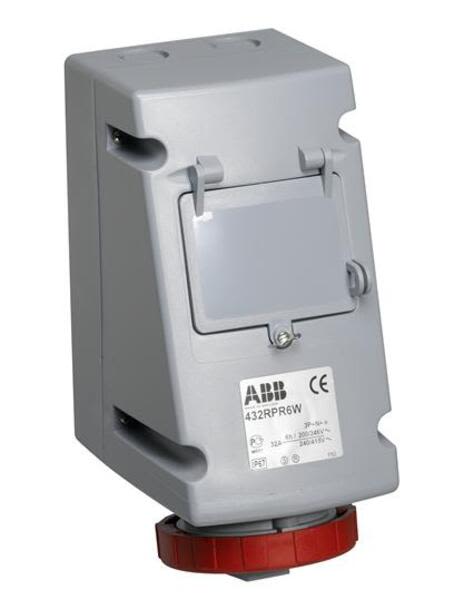 ABB 432RPR6W  Socket-outlet with RCD, 6h, 30mA, 32A, IP67, 3P+N+E Product Image