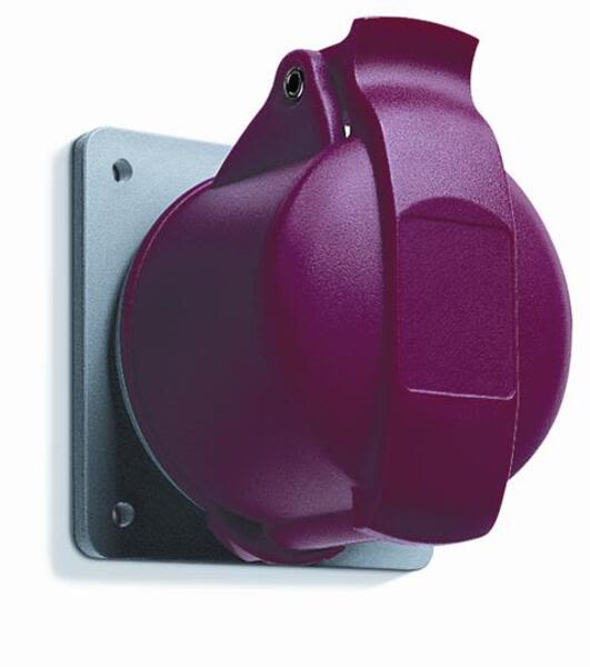 ABB 432RU6  Socket-outlet, panel mounting, 6h, 32A, IP44, unified flange, straight, 3P+N+E Product Image