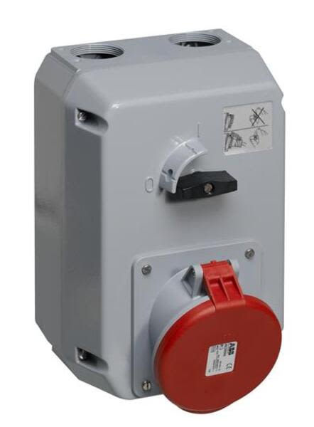 ABB 463MM6 Switched interlocked socket-outlet, 6h, 63A, IP44, 3P+N+E Product Image