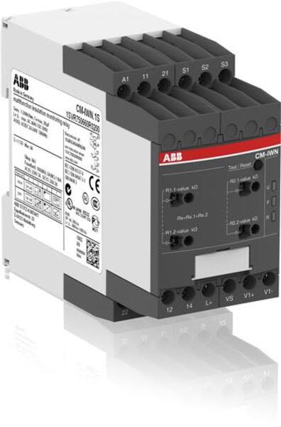 ABB CM-IWN.1P CM-IWN.1P Insulation monitoring relay 2c/o, 1-100kOhm,2-200kOhm, 24-240VAC/DC Product Image