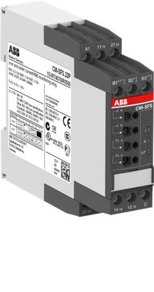 ABB CM-SFS.22S CM-SFS.22S Current monitoring relay 2c/o,B-C=0.3-15A RMS, 24-240VAC/DC Product Image