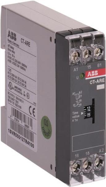 ABB CT-ARE-1SVR550127R4100 CT-ARE Time relay, true OFF-delay 1c/o, 0.3-30s, 24VAC/DC, 220-240VAC Product Image