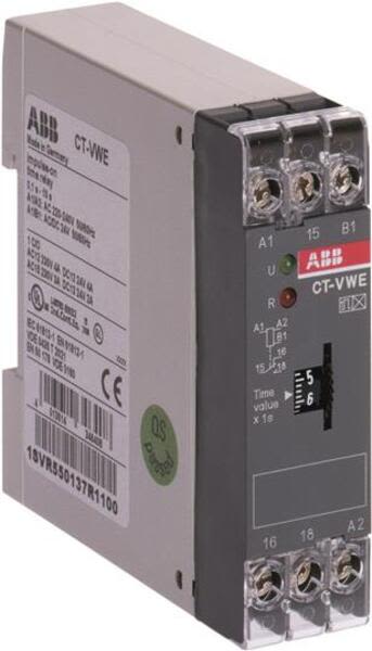 ABB CT-VWE-1SVR550137R2100 CT-VWE Time relay, impulse-ON 1c/o, 3-300s, 24VAC/DC 220-240VAC Product Image