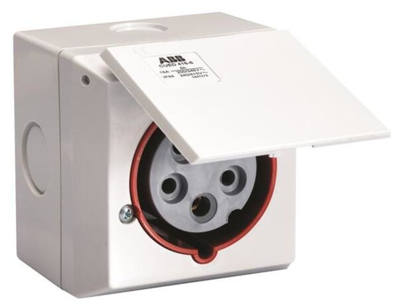 ABB CUED-216-6-RD-216 Surface socket-outlet, for surface mounting, 6h, 16A, IP44, 2P+E Product Image