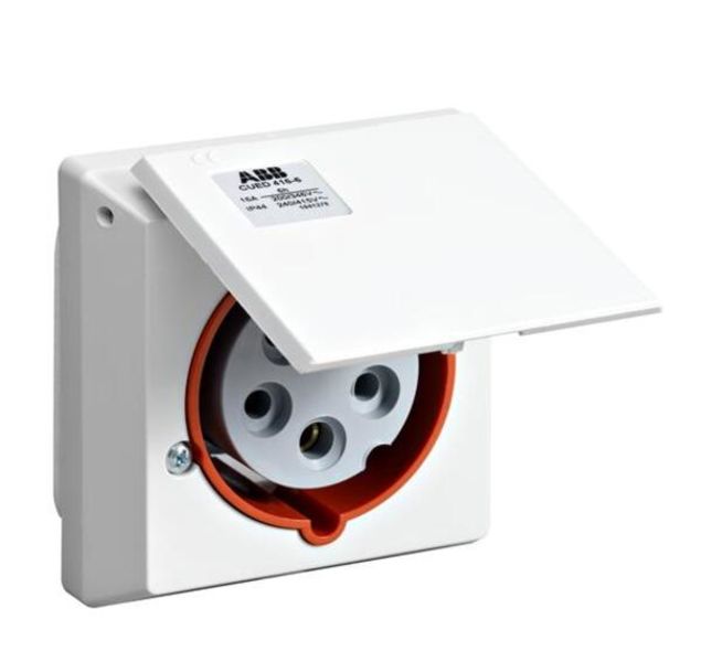 ABB CUED-416-6 Surface socket-outlet, for flush mounting, 6h, 16A, IP44, 3P+N+E Product Image