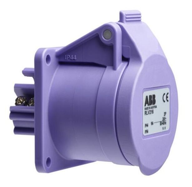 ABB CUIST-216 Socket-outlet for panel mounting for extra low voltage, 16A, IP44, 2-pole, angled type Product Image
