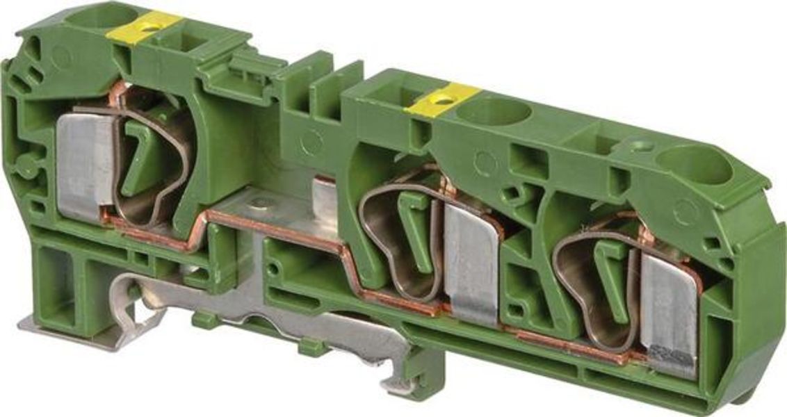 ABB D10-10.P.3L D10/10.P.3L Spring Terminal Blocks - Ground with 3 connections - Green-Yellow Product Image