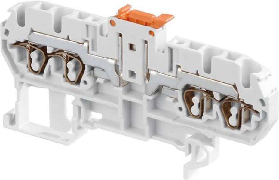 ABB D2.5-5.SNBT.4L-1SNA290131R2200 D2.5/5.SNBT.4L Spring Terminal Blocks - Disconnect with blade - with test socket - Grey, Orange Product Image
