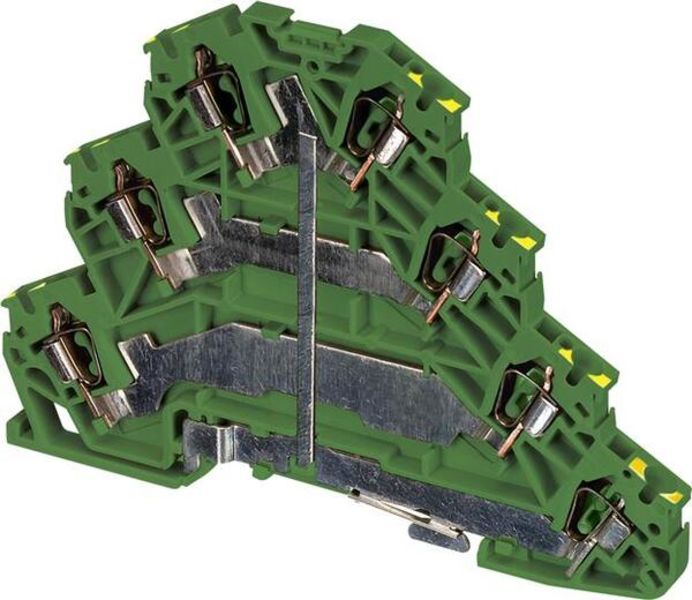 ABB D2.5-5.T1.P.L D2.5/5.T1.P.L Spring Terminal Blocks - Ground with 7 connections - Green-Yellow Product Image
