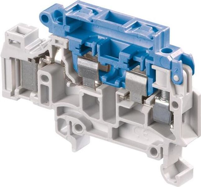 ABB D4-8.SNNT2.I.ADO D4/8.SNNT2.I.ADO IDC Terminal Blocks - Disconnect with lever - with test socket - ADO - screw clamp - Grey, Blue Product Image