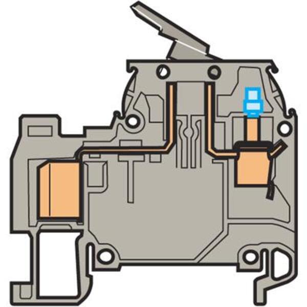 ABB D4-8.SNT2.ADO D4/8.SNT2.ADO IDC Terminal Blocks - Disconnect with blade - with test socket - ADO screw clamp - Grey Product Image