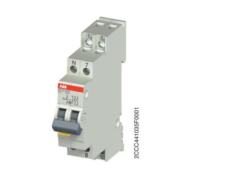 ABB E211X-16-20 E211-16-10 X-16-20 Switch with yellow LED 16A 2NO 250VAC Product Image