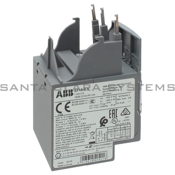 ABB EF19-6.3  Overload Relay | 1SAX121001R1104 Product Image