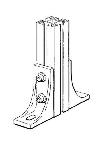ABB JSM-39-K JSM 39-K Floor/angle bracket, premounted, Aluminum Product Image