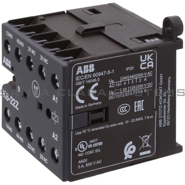 ABB K6-22Z-01 Auxiliary Contact | GJH1211001R0221 Product Image